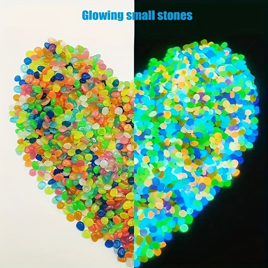 100pcs Glow-in-the-Dark Resin Mini Pebbles - Blue & Green Glowing Stones for DIY Crafts, Garden Pathways, Aquarium Decor, and Festive Outdoor Displays, Garden Decorations, Aquarium Ornaments, Festive Display Stones, Durable D
