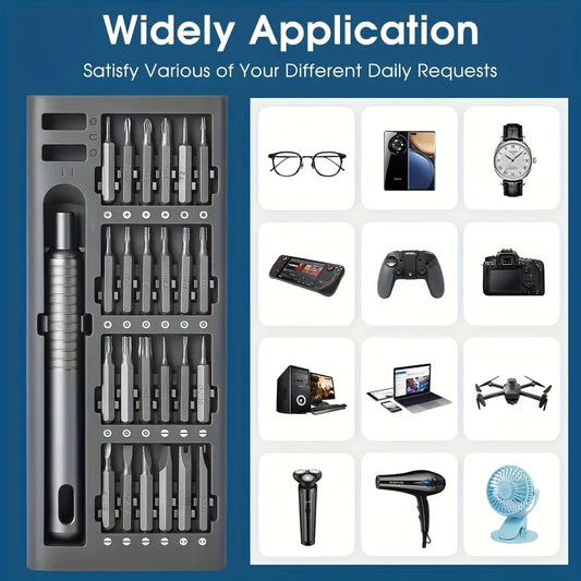 1pc 25in 1 precision screwdriver set, mobile phone and tablet removal Multi-function repair tool, durable plastic, no charging - with various drill bits