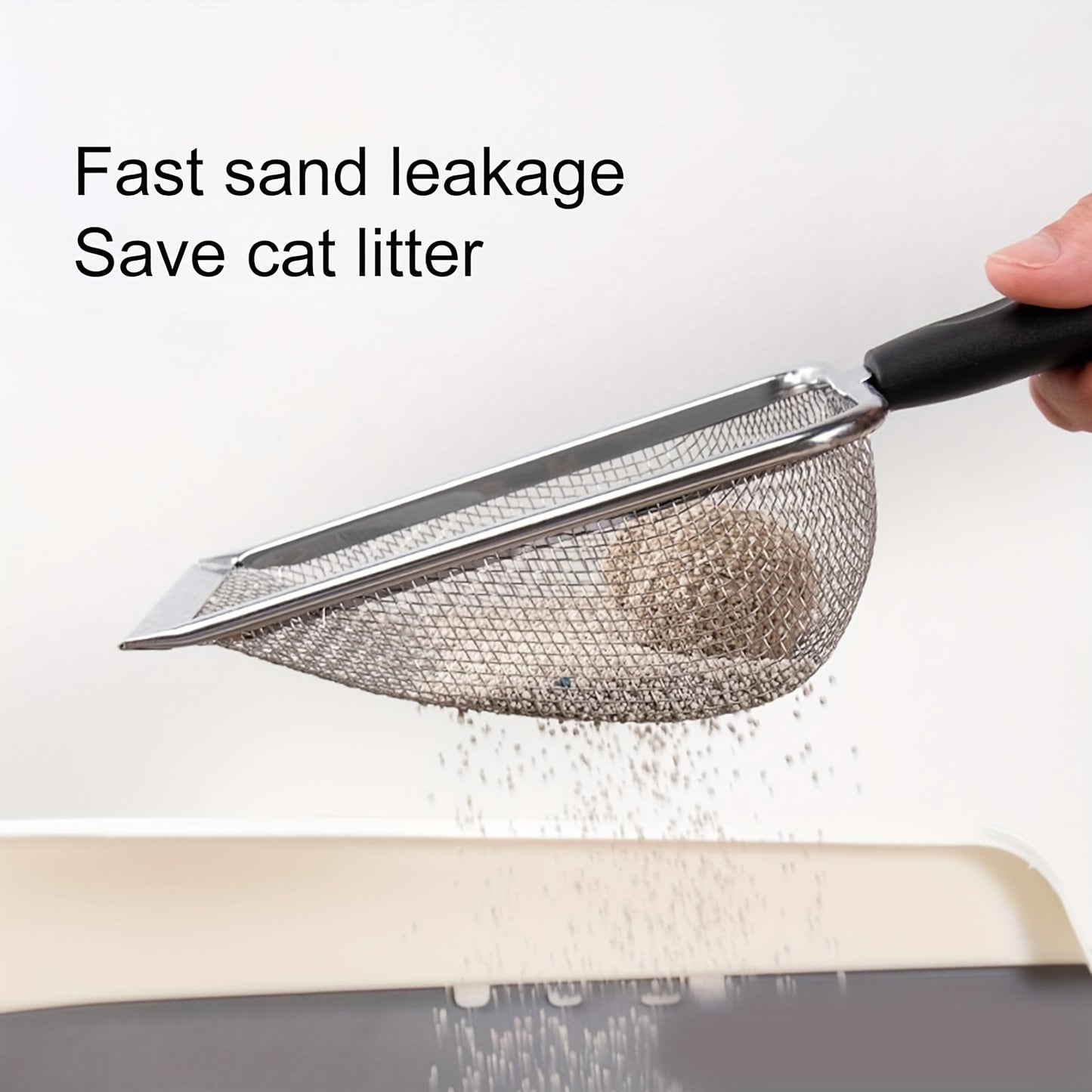 Durable Stainless Steel Cat Litter Scoop with Ergonomic Handle - Easy Clean, Efficient Pet Waste Shovel for Fine Litter - Ideal for Quick Cleanup After Pet Owners Spill their Litter, Cat Litter Scoop