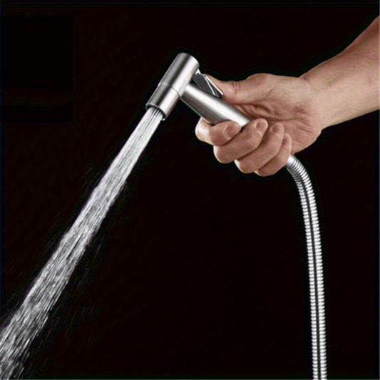 1pc High-Pressure Stainless Steel Handheld Shower Head, Wall-Mounted, Brushed Finish, Adjustable Spray Nozzle for Bathroom & Toilet Upgrade, Durable & Sleek Design