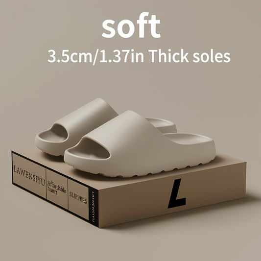 Men'S Solid Color Breathable Thick Slides, Casual Round Toe EVA Slides, Anti-Slip, Anti-Odor, Indoor Shoes for Mensuitable for Men & Women