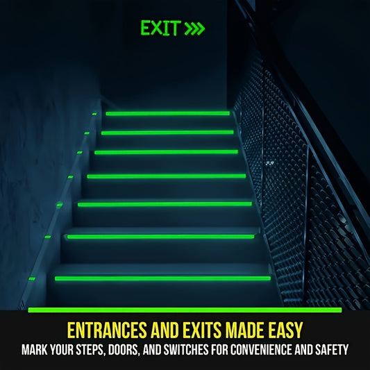 One Roll of Glow-In-The-Dark Tape, Adhesive Tape for Night Visibility, Safety Warning Tape for Security, And Home Decor.