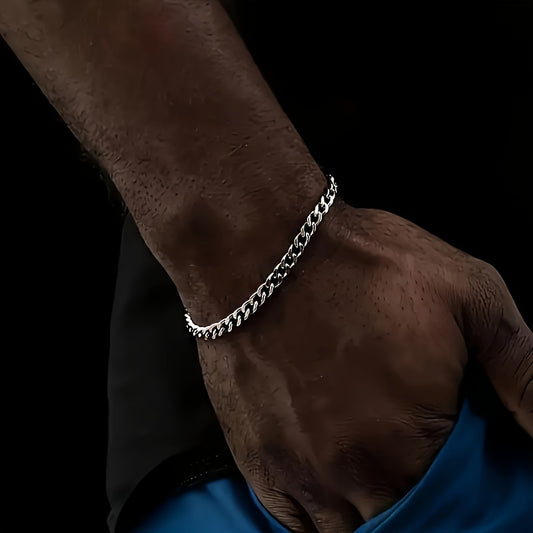 2pcs Hip-Hop Y2K Style Stainless Steel Necklace and Bracelet Set - Men's Necklace - Unisex Fashion Jewelry