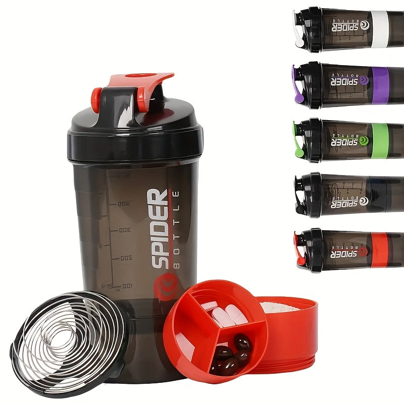 1pc Portable Outdoor Protein Shaker Cup - 3-Layer Detachable Design with Measurement Markings, BPA-Free Leak-Proof Blender for Fitness, Gym & On-the-Go Protein Powder Mixing (Multi-Color Options), Protein Shaker Bottle