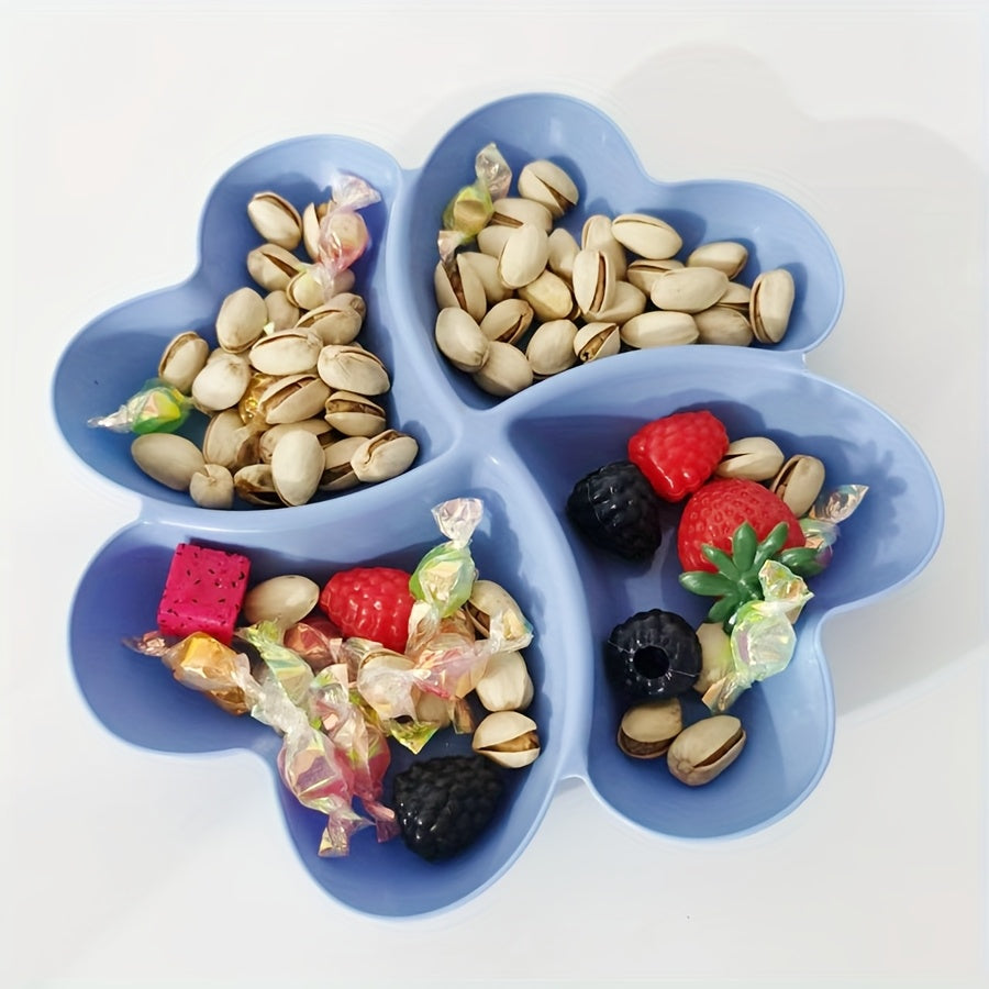 1 Heart-Shaped Food-Grade Plastic Divided Tray - Multi-Use Snack, Dessert, Fruit Serving Plate for Living Room and Coffee Table - Ideal for Parties, Weddings, and Coffee Shops, Coffee Table Decor | Modern Serving Tray | Durab