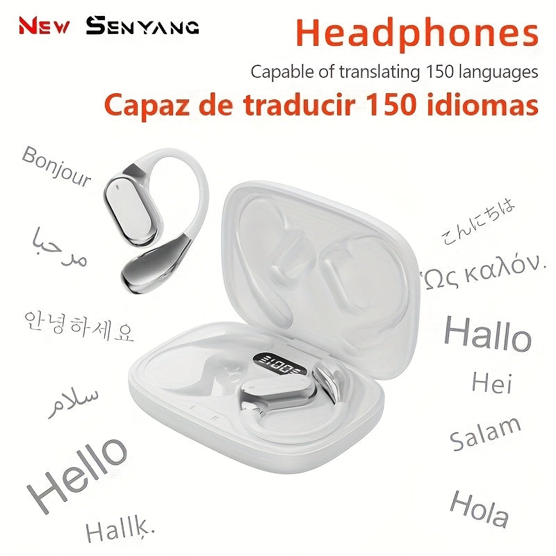 2025 New Senyang AI Translation Wireless Earbuds - Comfortable, Noise-Canceling, Touch-Controlled, Multi-Language Support, Rechargeable Lithium Battery, Ideal for Travel, Socializing, Studying, and Sports - Adult Movie and Ga