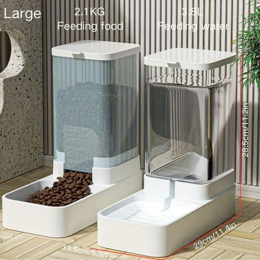 Automatic Dog Feeder and Dog Water Dispenser. Gravity Pet Feeder and Water Dispenser for Dogs Cats Pets Animals