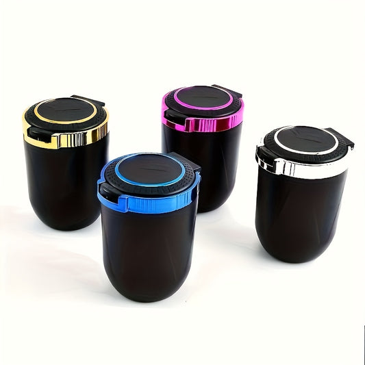 New Car Ashtray, Detachable Storage Box with One-Click Automatic Lid, Metal Lining