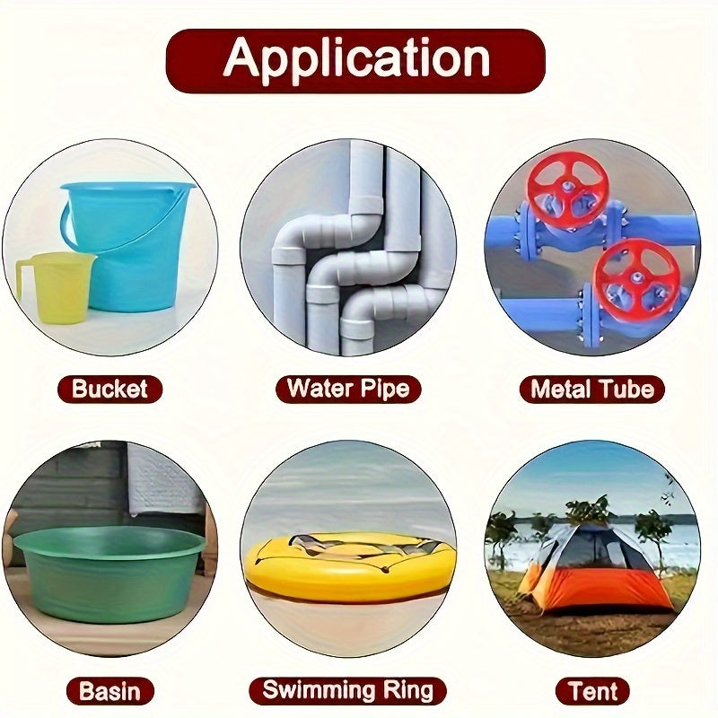 1pc Multipurpose Waterproof Tape - Instant Leak Stop & Permanent Repair for Pipes, Buckets, Inflatable Pools, Glass, Tiles - Cut-to-Length Durable Sealant Tape for Emergency Fixes, Pond Seam Fix, Easy Application, Flexible Ma