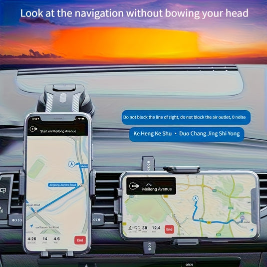 Car Dashboard Phone Holder Adjustable in Vertical and Horizontal Directions, Provides High Stability and Strong Adhesion, Includes Extra Sticky Pads. This Car Mobile Phone Holder Compatible with All Smartphones