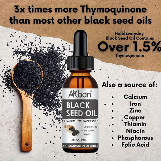 Black Seed Oil - Cold-Pressed Nigella Sativa Black Cumin Seed Oil