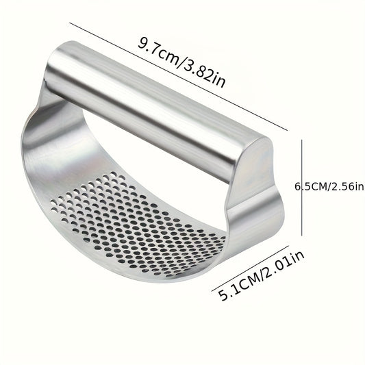 1pc Stainless Steel Garlic Rocker - Ergonomic Manual Garlic Mincer - Uncharged, Easy-Clean Garlic Crusher and Chopper for Kitchen Use