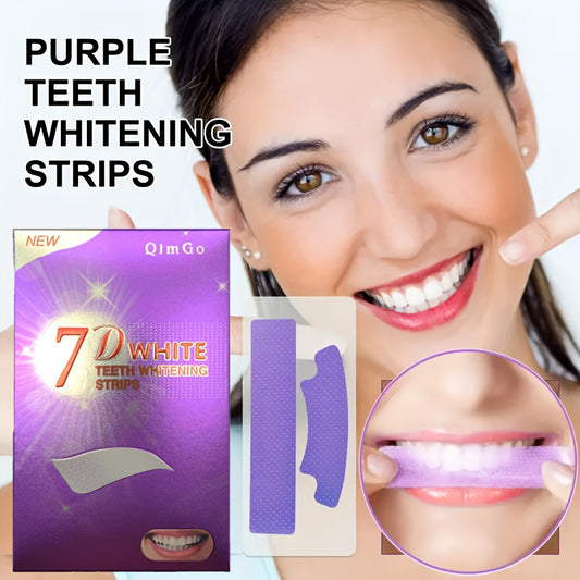 28pcs/14pairs 7D Purple Teeth Strips - Paraben-Free, Daily & Travel Use, Patches for Natural White Light Beige, Easy Apply &, Daily Teeth Care, Sleek Packaging, Parabenfree Material