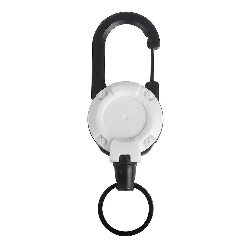 1pc Retractable Keychain - Large, Durable ABS, Ideal for Outdoor Activities & Camping, with Secure Clip-On Design, Camping Accessories