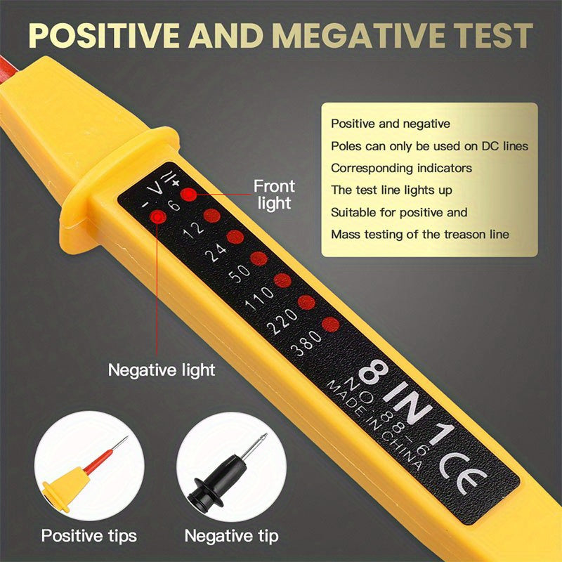 1pc 20.32 Cm 1 6-380V Voltage Tester Pen LCD Digital AC/DC Voltage Detectors Polarity Current Tester Voltage Tool