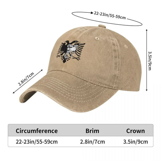 Albanian Hero Vintage-Style Baseball Cap - Adjustable, Breathable Cotton Hat for Men & Women | Eagle Design, Lightweight & Stylish for Outdoor Activities & Casual Wear