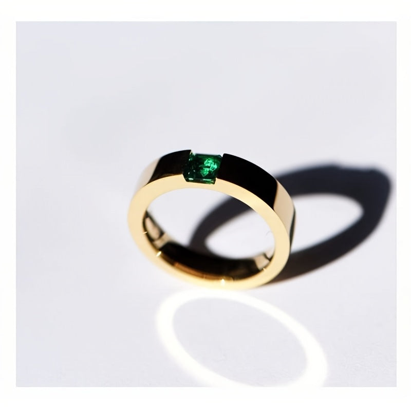 Popular 4mm Synthetic Synthetic Gems Couple Rings for Men and Women