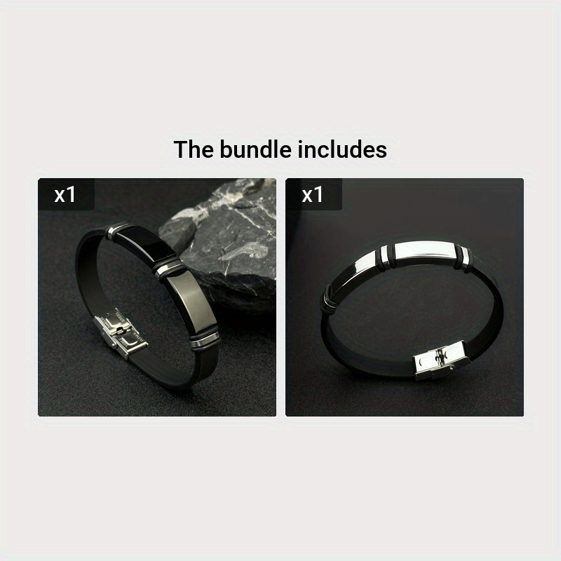 1pc Men'S Stainless Steel Adjustable Cuff Bracelet, Gunmetal Black Plating, Casual Style, Fashion Accessory, with Silicone Lining for Jewelry Gift
