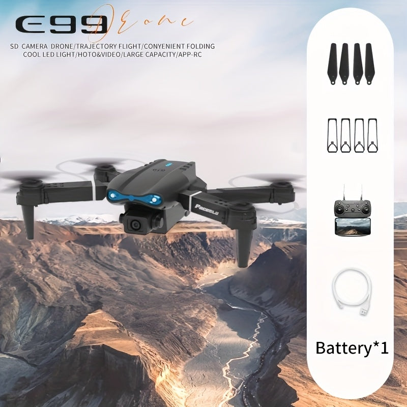 Lightweight and portable, enjoy flying anytime, anywhere - E99 optical flow version drone, dual cameras, rechargeable battery, folding design, one click takeoff, beginner drone, best choice for family entertainment, travel, h