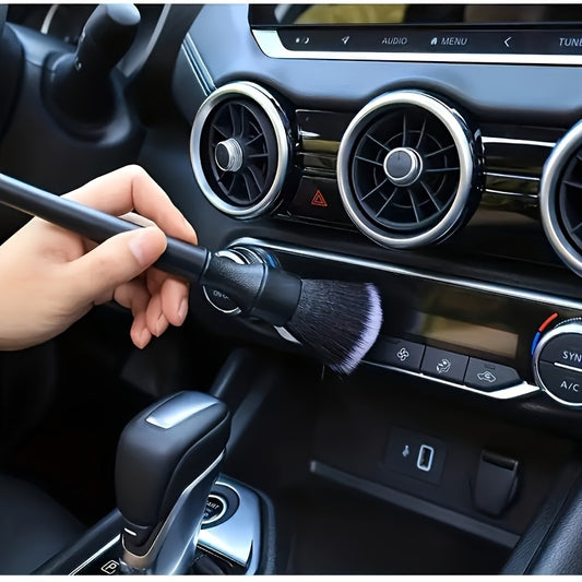 1pc Car Interior Detail Brush, Soft Bristle Cleaning Brush, Dusting Brush, Car Interior Cleaning Tool, Car Detail Brush, Car Dashboard Dusting Brush, Without Battery, Uncharged, Plastic Material