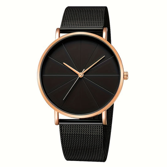 2pcs Women'S Elegant Black Round Quartz Watch with Golden-Tone Alloy Case & Heart Pendant Bracelet - Silicone Strap, Button Battery, Stylish Accessory for Casual Attire, Quartz Watch, Sophisticated Design, Durable Watch