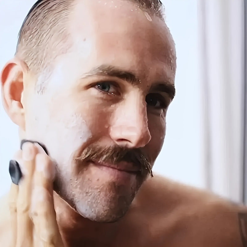 1pc Men's Silicone Face Scrubber - Gentle Exfoliator & Massager Pad for Deep Cleansing, Fragrance-Free, Ergonomic Design Removes Dead Light Beige, Enhances Shaving Experience, Durable Silicone Facial Care Tool, Shaving Enhanc