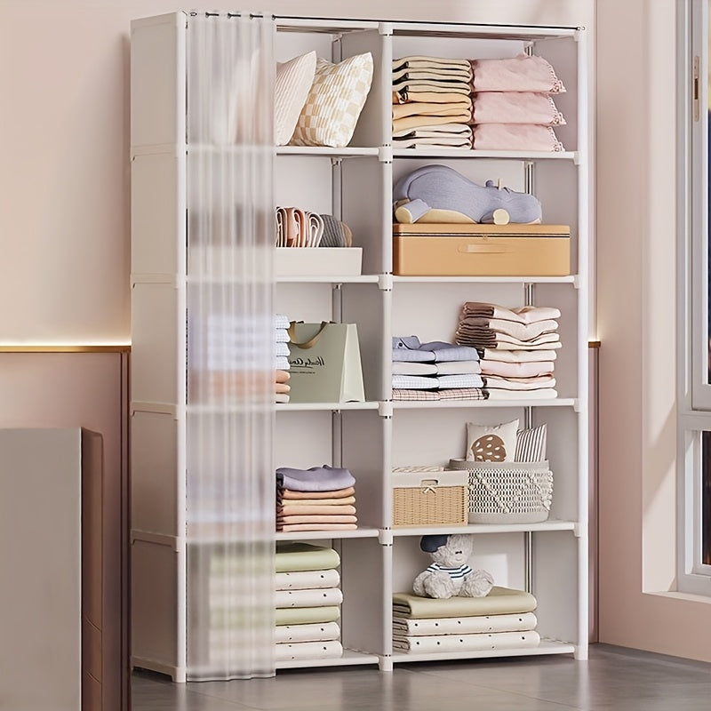 Five/Six-Tier Storage Cabinet Lightweight Dustproof Home Organization Minimalist Beautiful High Load Capacity Living Room Bedroom Balcony Multi-Functional Large Capacity Storage Cabinet
