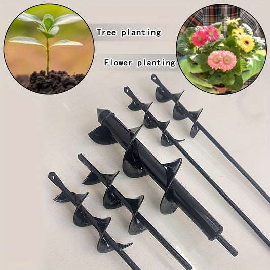 Heavy-Duty Spiral Drill Bit for Gardening & Lawn Care - 3/8" Hex Shank, Sharp Blades, Ergonomic Handle, Multi-Size (3/4" to 2" Heads) for Digging, Sod, Weeding, Weed Removal, Garden Tool, Robust Construction, Durable Construc