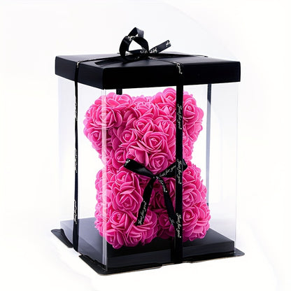 One Piece of a 20Cm Artificial Foam Rose Bear, a Romantic And Creative Gift Suitable for Valentine'S Day, Mother'S Day, Anniversaries, Weddings, Birthdays, And Christmas, Packaged in a Box.