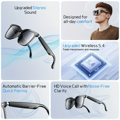 2025 New Wireless Electroplated Glasses Headphones