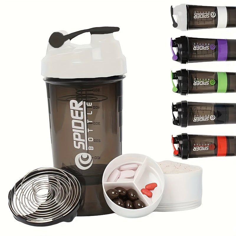 1pc Portable Outdoor Protein Shaker Cup - 3-Layer Detachable Design with Measurement Markings, BPA-Free Leak-Proof Blender for Fitness, Gym & On-the-Go Protein Powder Mixing (Multi-Color Options), Protein Shaker Bottle