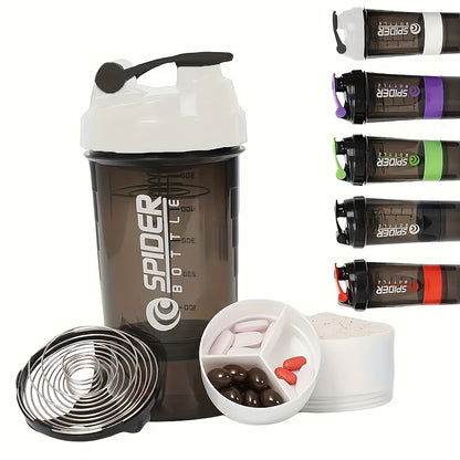 1pc Portable Outdoor Protein Shaker Cup - 3-Layer Detachable Design with Measurement Markings, BPA-Free Leak-Proof Blender for Fitness, Gym & On-the-Go Protein Powder Mixing (Multi-Color Options), Protein Shaker Bottle