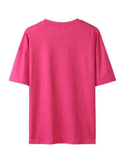 New fashionable casual creative pattern printed Women's fashion set, spring and summer new fashionable casual round neck T-shirt&sports shorts two-piece set