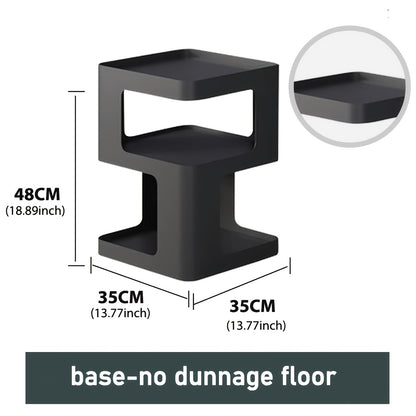 Minimalist Modern Nightstand - Lightweight Durable Plastic Bedside Table with Open Shelf Storage, Easy Assembly, Black - Compact Design for Bedroom, Living Room, Office, Compact Side Table | Sleek Bedside Table | Stable Desig