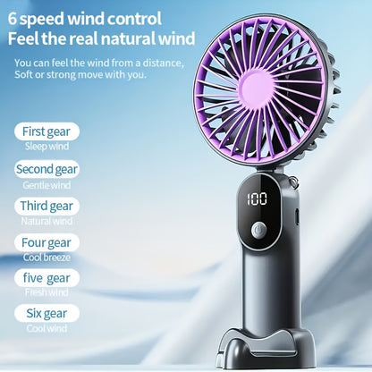 Portable Mini Fan USB Rechargeable with LED Display