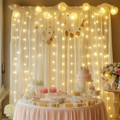 1pc, Christmas fairy lamp, 300LED fairy tale curtain lamp, USB plug, 8 modes, including timing/dimming function, DIY bedroom modeling, very suitable for Christmas, Valentine's day, home wall decoration, living room decoration