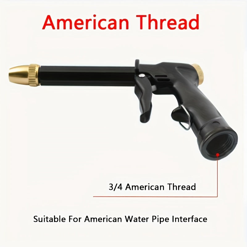 1pc Heavy-Duty High-Pressure Car Wash Spray Gun - Durable Plastic, Copper Nozzle, Multi-Function Garden Hose Nozzle for Powerful Cleaning & Watering - Ideal for Car Washing, Gardening & Outdoor Use - Perfect Gift for Car Enth