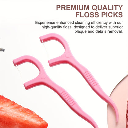 50/150pcs Strawberry Flavor Dental Floss Sticks, Small and Convenient, Polyethylene (PE), Alcohol Free, for Personal Intercalary Cleaning