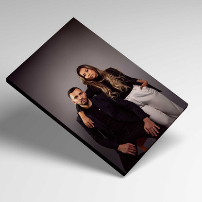1pc Personalized Custom Photo Canvas Print with Pine Wood Frame, UV Printed Family Portrait Wall Art, Home Office Decor, Ideal for Dining Room, Bedroom, Living Room - Customized Hanging Picture