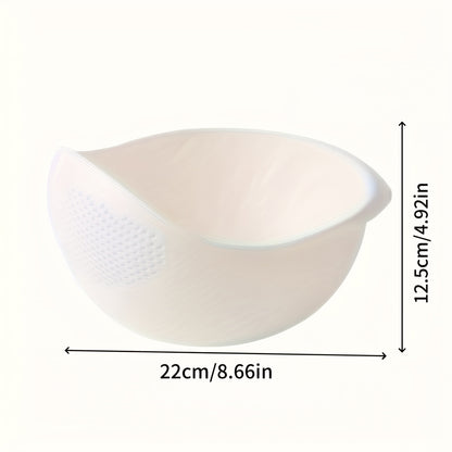 1pc Heavy-Duty Colander Basket - Large Capacity Kitchen Strainer with Non-Slip Base, Rapid Draining for Washing Rice, Vegetables, Fruits, Eggs - Easy-Grip Handle & Safe Edges - Dishwasher Safe - Ideal for Home & Professional
