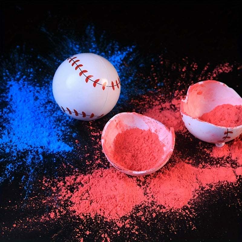 Gift box packaging for baseball gender revelation, party atmosphere props, plastic, boy or girl prediction games, including pink and blue powder packs, celebration supplies