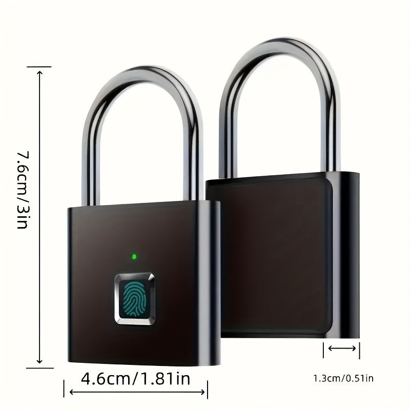 Mini Smart Fingerprint Padlock Waterproof Security Antitheft Keyless USB Rechargeable Suitcase Luggage Backbag Door Lock