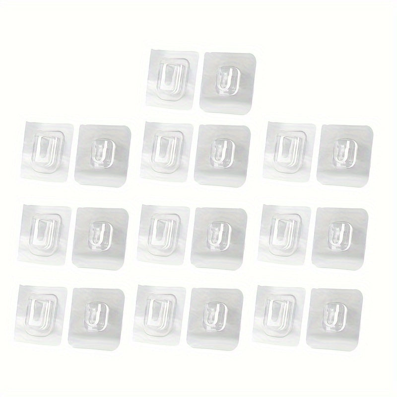 10 Pairs of Powerful Adhesive Hooks with No Trace