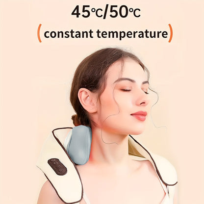 Automatic Kneading Device for Neck, Back, Waist, And Shoulder Massage Targeting Trapezius Muscles.