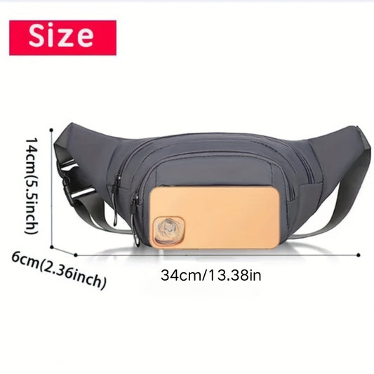 1pc Ultra-Thin Nylon Sports Waist Bag - Unisex Adjustable Shoulder Straps, Zipper Closure, Lightweight for Hiking, Travel, Camping & Running - 76.2-106.68cm, Mixed Colors, Non-High Quality, Hiking Gear, Sleek Design, Durable