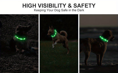 JOYTALE LED Glowing Pet Collar with USB Rechargeable Safety Light for Dogs & Cats