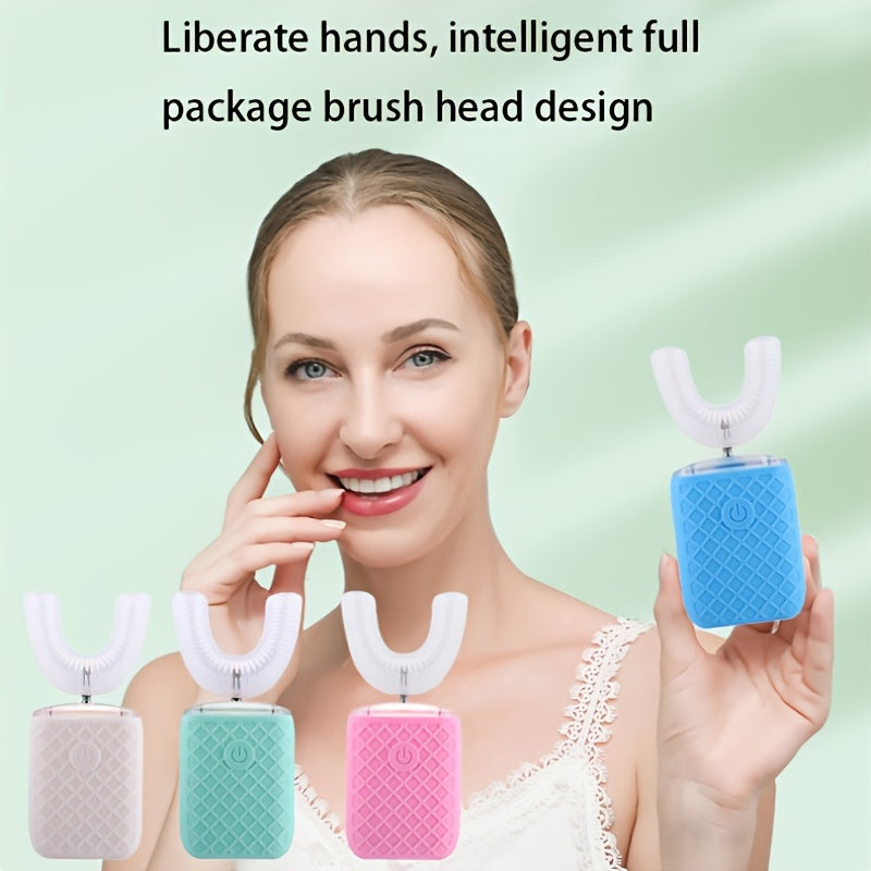 Smart U-shaped Electric Toothbrush, Soft Silicone Bristles for Teeth Cleaning, Suitable for Daily Oral Care for Men and Women, Long Battery Life, Convenient for Travel, Perfect Gift for Family and Friends on Valentine'S Day,