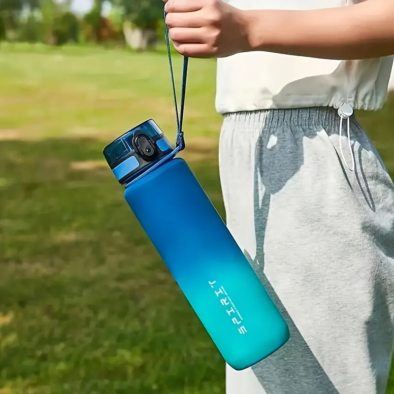 1pc Portable Leakproof Water Bottle With Time Marker And Carrying Strap