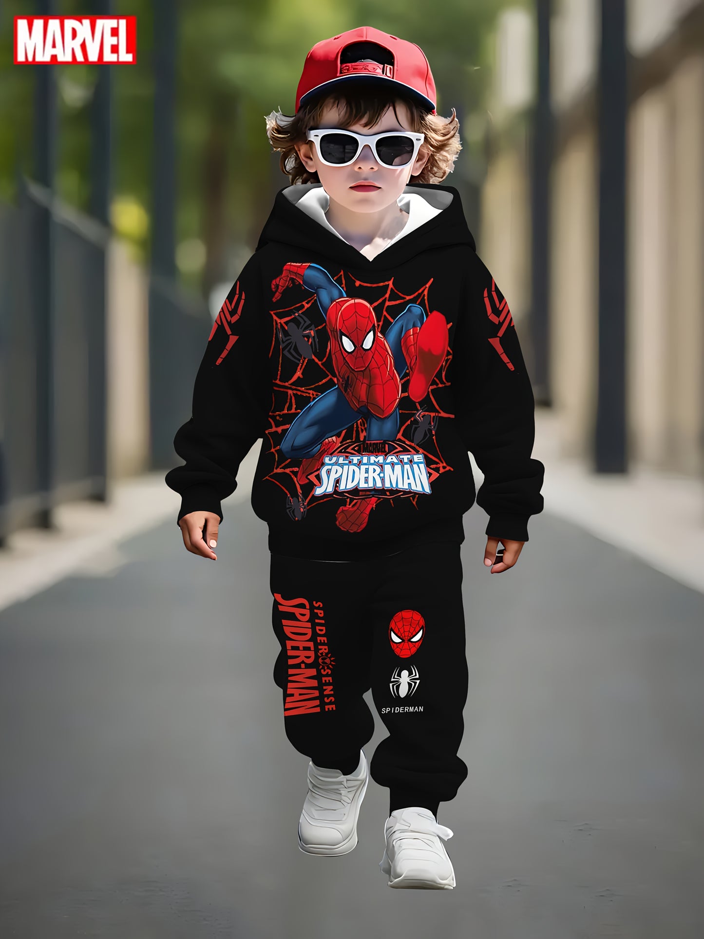 children's hooded sweatshirt set, cute boys' casual wear for spring and autumn, suitable as birthday gifts, daily children's clothing., Perfect for Outdoor