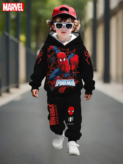 children's hooded sweatshirt set, cute boys' casual wear for spring and autumn, suitable as birthday gifts, daily children's clothing., Perfect for Outdoor